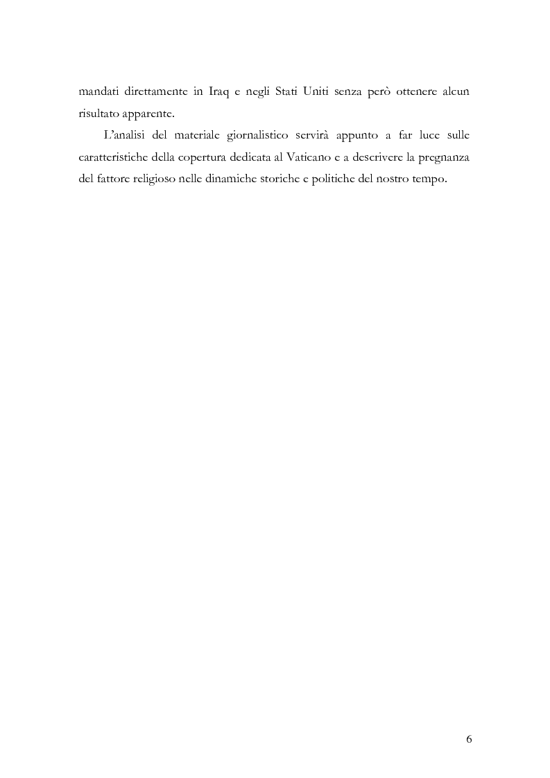 Anteprima della tesi: L'ultima battaglia di Giovanni Paolo II. Il Vaticano e i suoi rappresentanti nei giorni convulsi della guerra contro l'Iraq; le relazioni internazionali della Santa Sede negli articoli e negli editoriali dei maggiori giornali italiani, Pagina 3