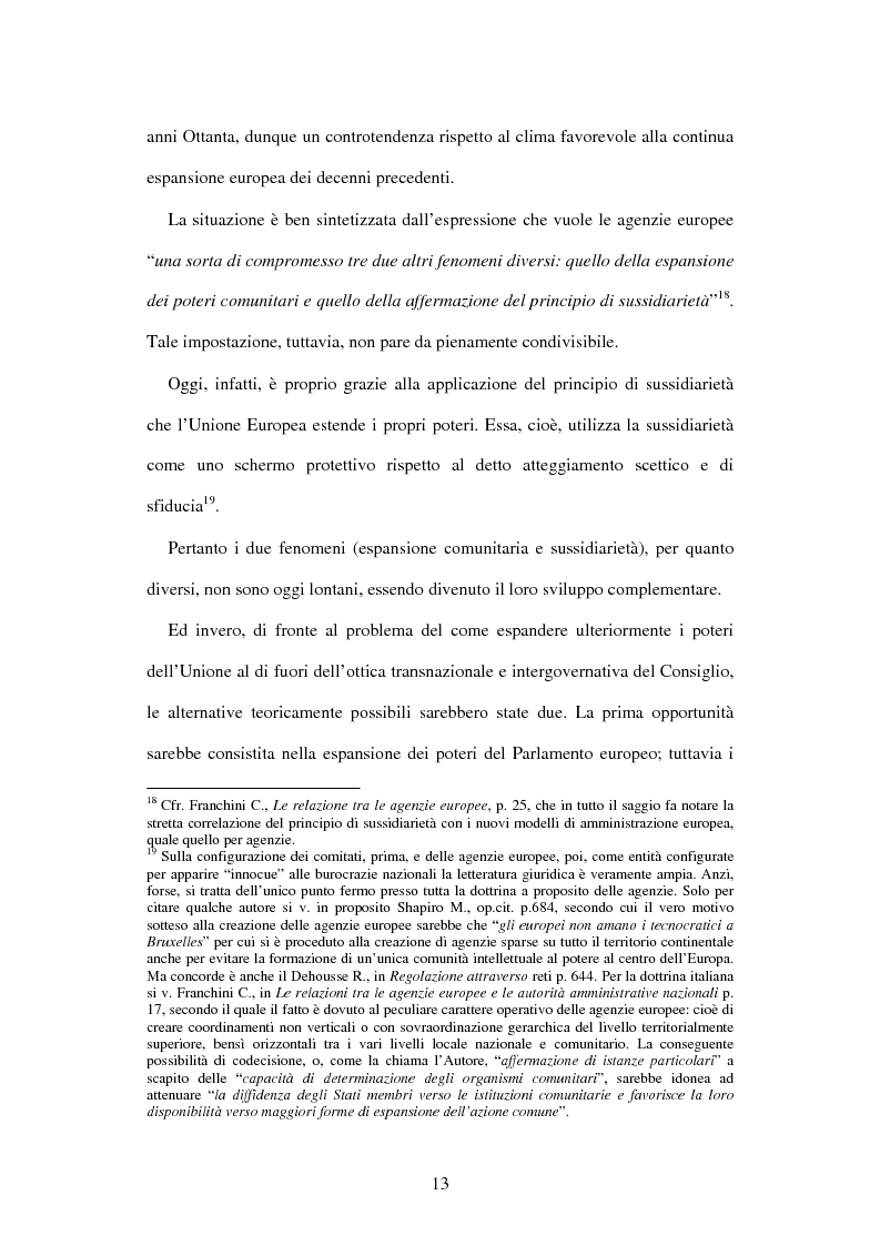 Anteprima della tesi: Le agenzie amministrative europee e nazionali: un fenomeno di strumentalità nell'organizzazione dei pubblici poteri, Pagina 11