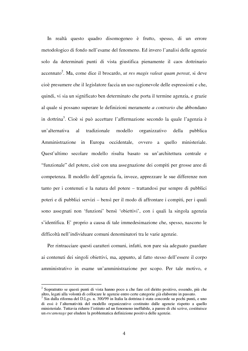 Anteprima della tesi: Le agenzie amministrative europee e nazionali: un fenomeno di strumentalità nell'organizzazione dei pubblici poteri, Pagina 2
