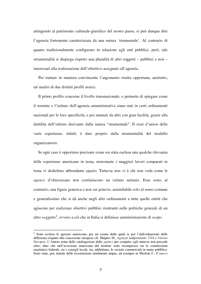 Anteprima della tesi: Le agenzie amministrative europee e nazionali: un fenomeno di strumentalità nell'organizzazione dei pubblici poteri, Pagina 3