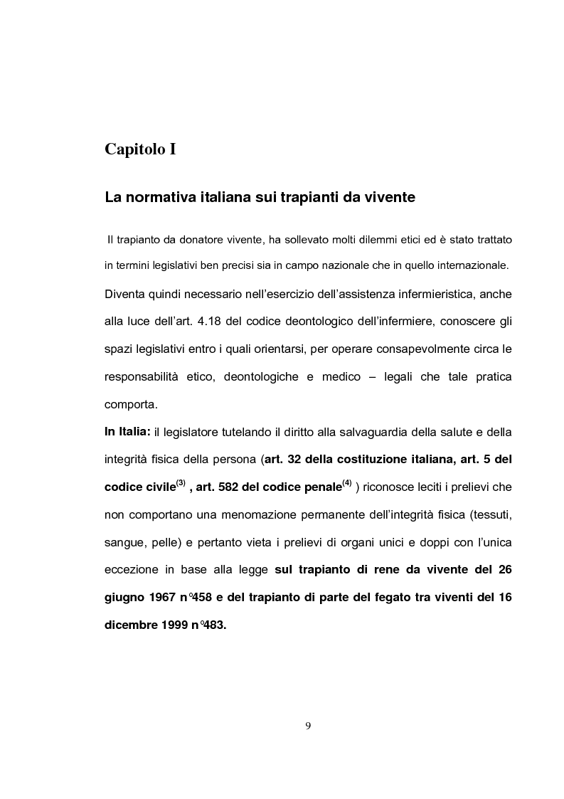 Anteprima della tesi: La tutela del donatore vivente: il ruolo dell'infermiere, Pagina 6