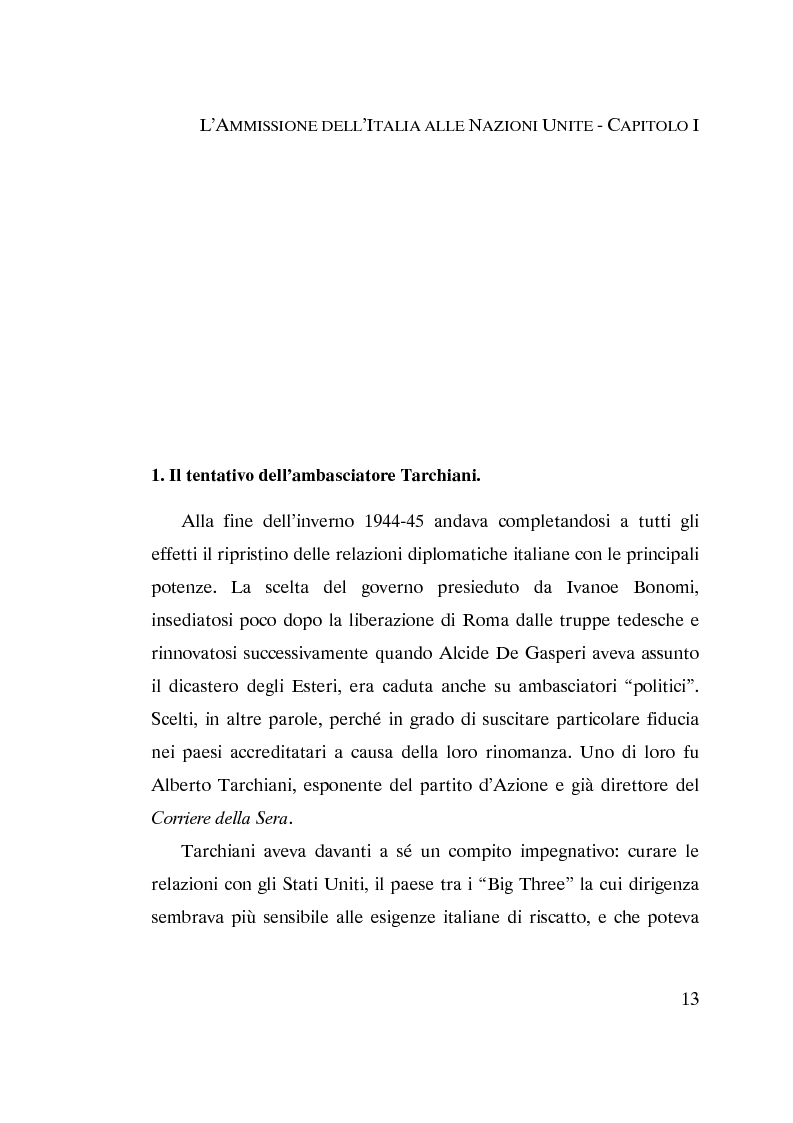 Anteprima della tesi: L'ammissione dell'Italia alle Nazioni Unite (ONU) 1945-1955, Pagina 11