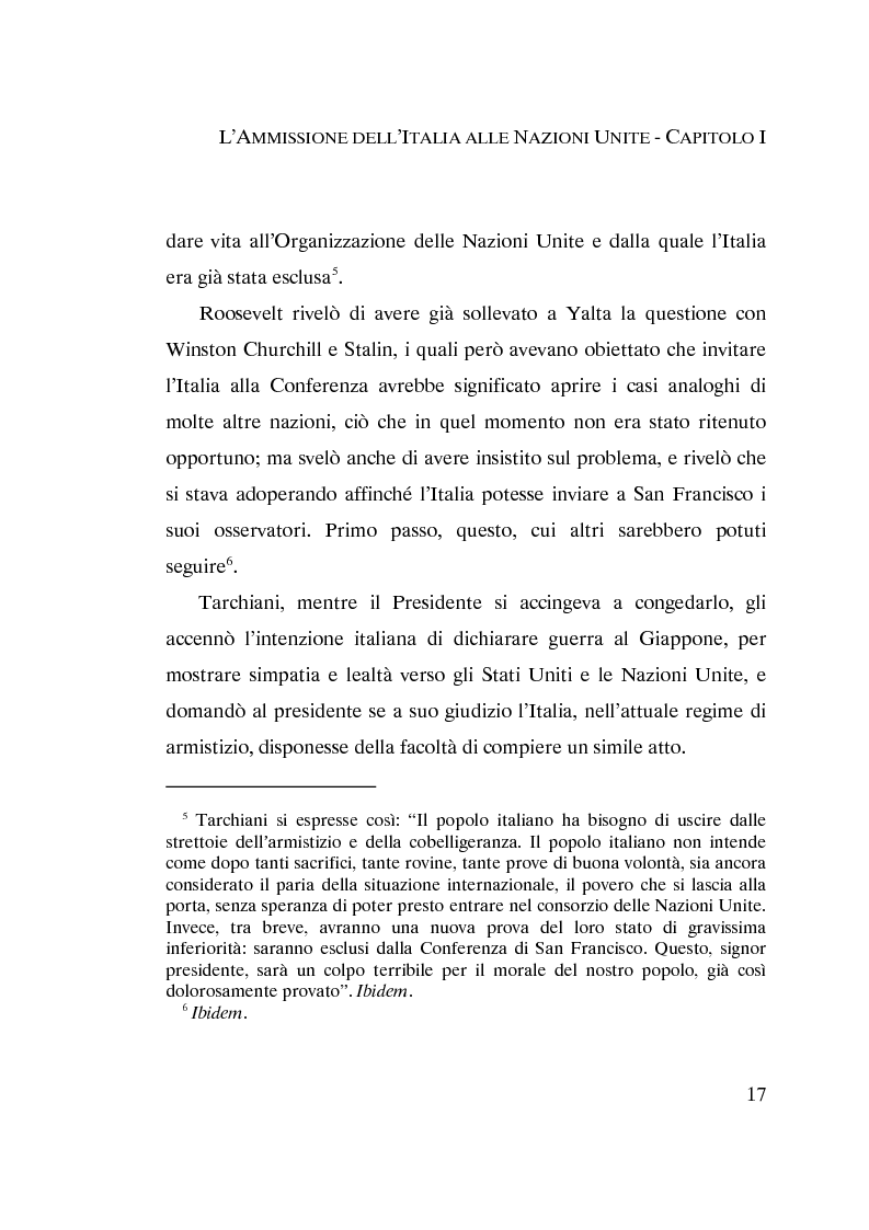 Anteprima della tesi: L'ammissione dell'Italia alle Nazioni Unite (ONU) 1945-1955, Pagina 15