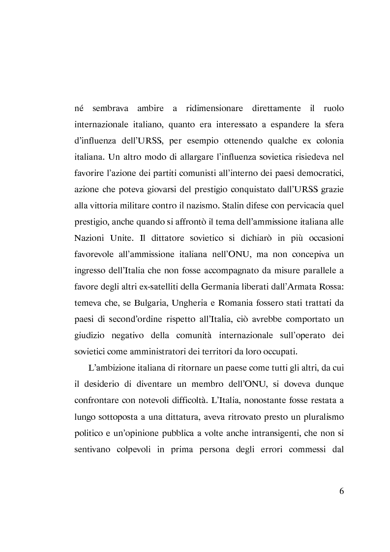 Anteprima della tesi: L'ammissione dell'Italia alle Nazioni Unite (ONU) 1945-1955, Pagina 4