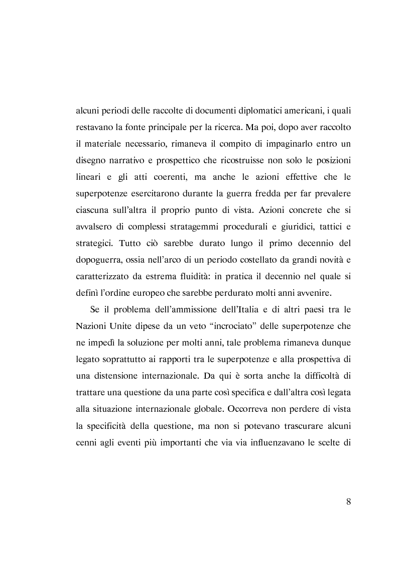Anteprima della tesi: L'ammissione dell'Italia alle Nazioni Unite (ONU) 1945-1955, Pagina 6
