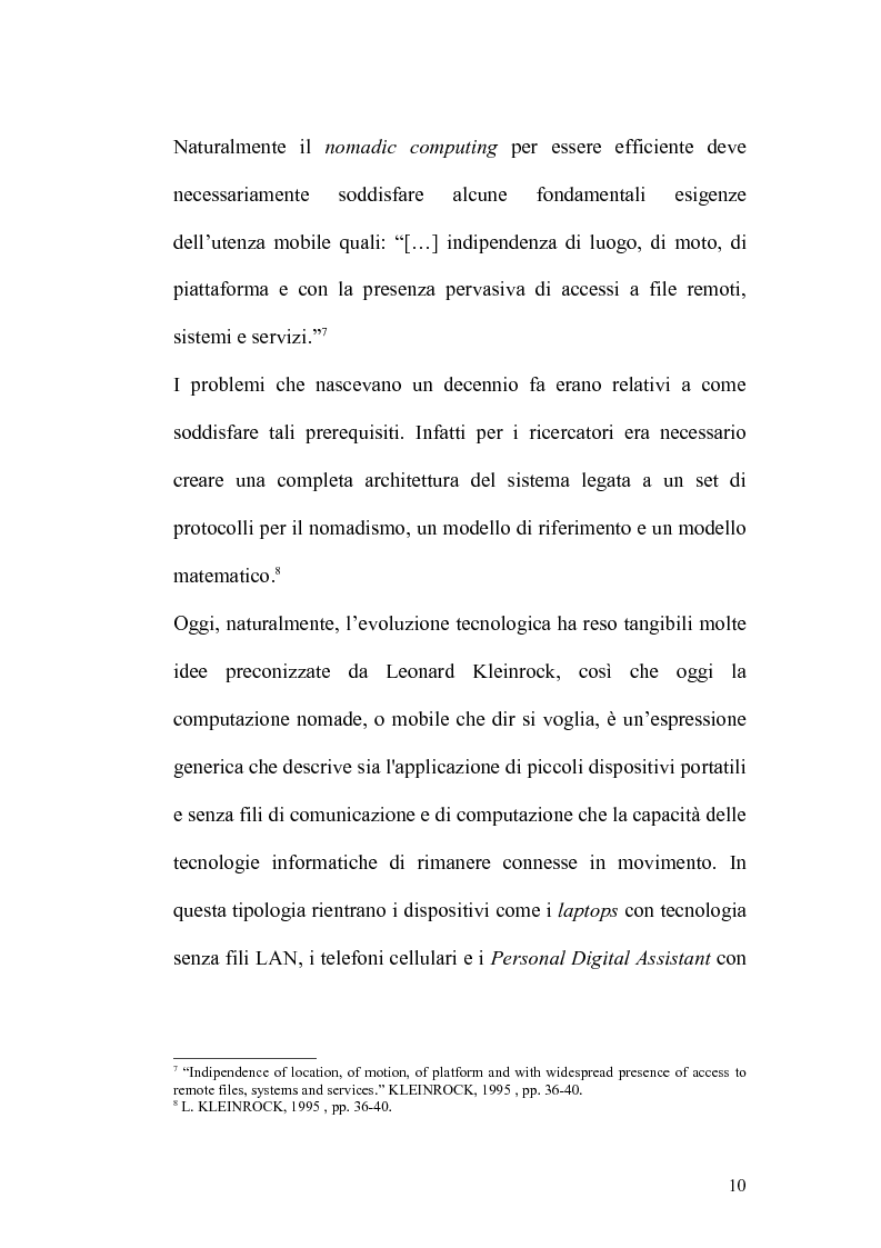 Anteprima della tesi: Internet e la computazione nomade: Opportunità e rischi, Pagina 6