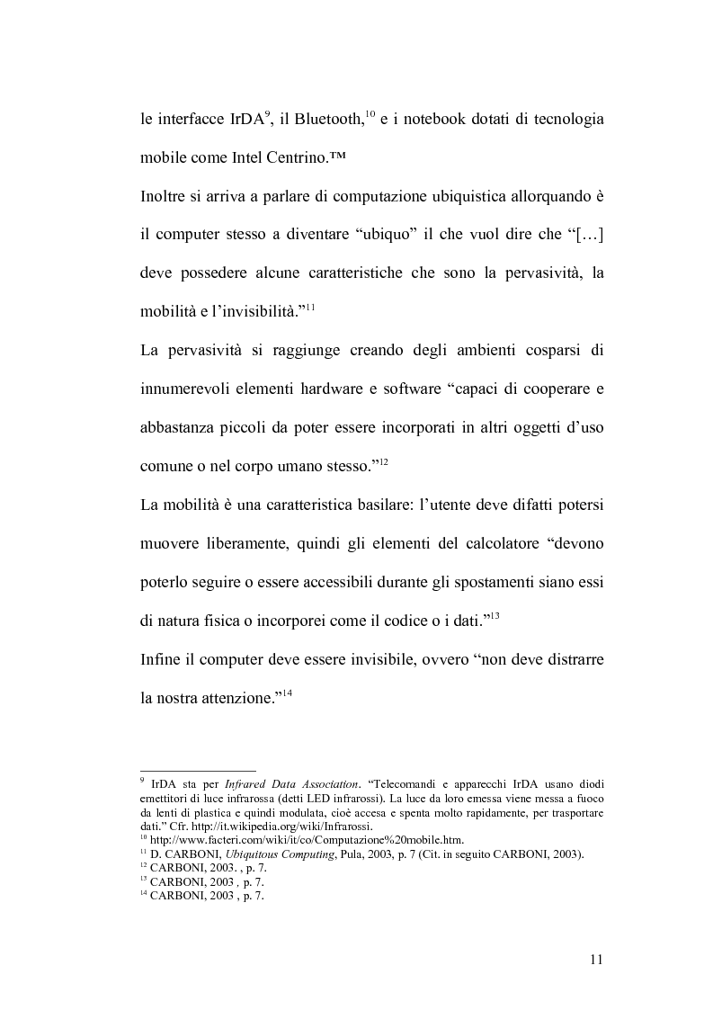 Anteprima della tesi: Internet e la computazione nomade: Opportunità e rischi, Pagina 7