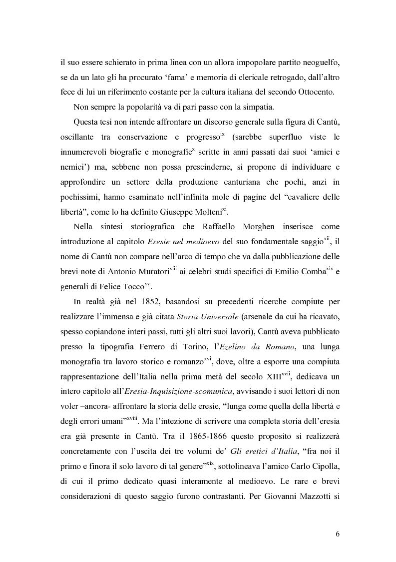 Anteprima della tesi: Eretici e inquisitori medievali nell'opera di Cesare Cantù, Pagina 2