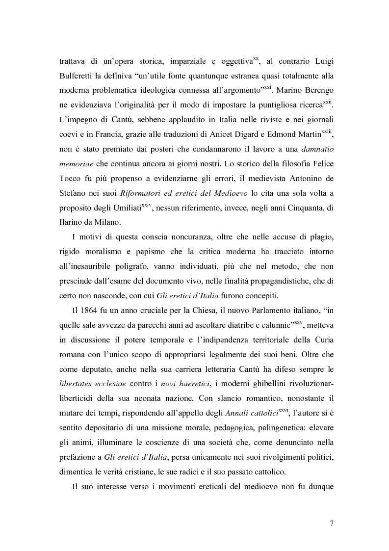 Anteprima della tesi: Eretici e inquisitori medievali nell'opera di Cesare Cantù, Pagina 3