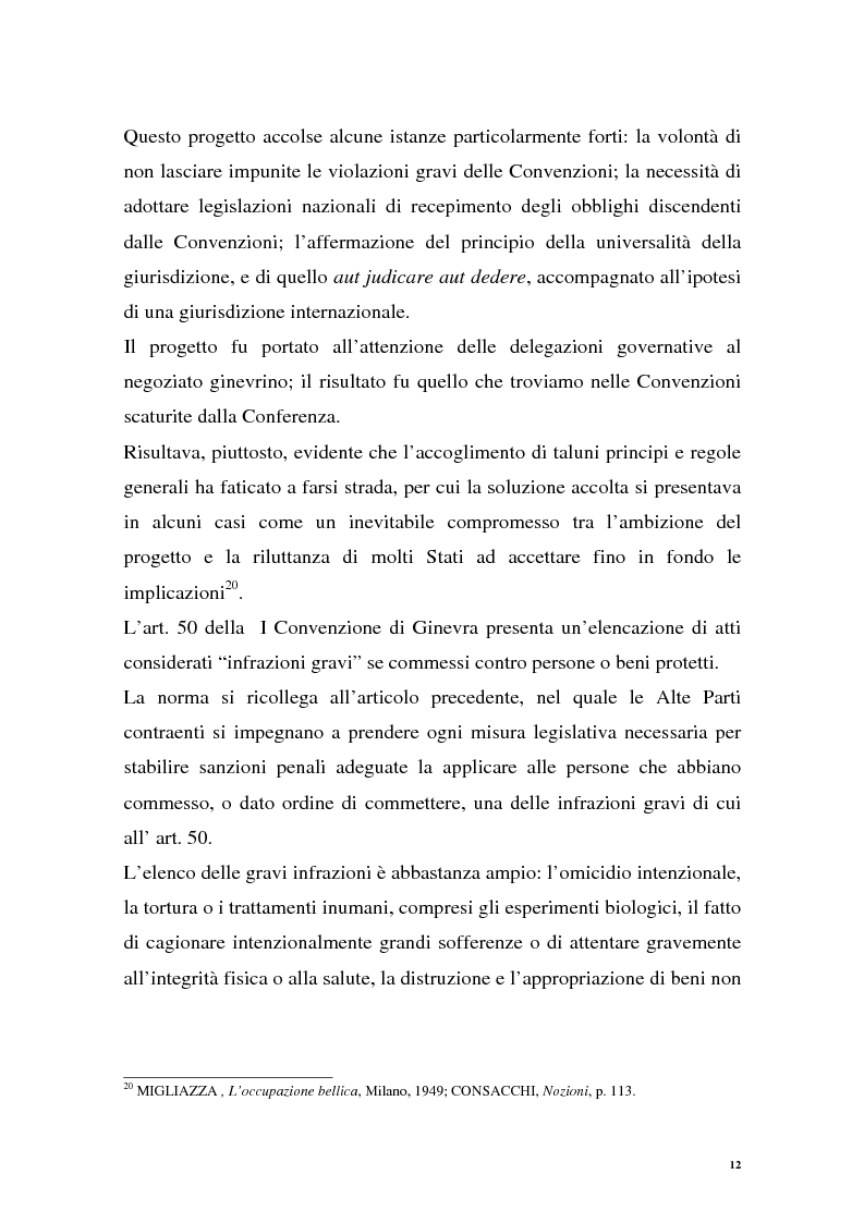 Anteprima della tesi: La repressione dei crimini di guerra: i tribunali ad hoc dell'ex Jugoslavia e del Ruanda, Pagina 12