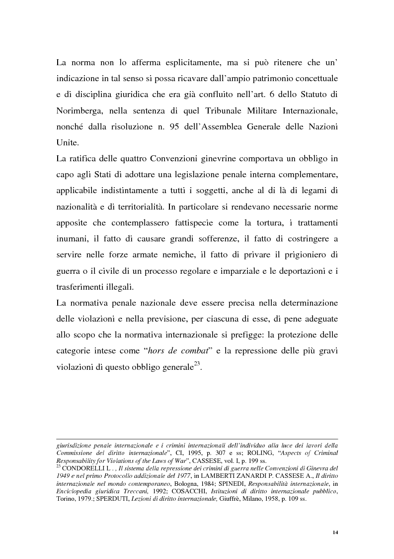 Anteprima della tesi: La repressione dei crimini di guerra: i tribunali ad hoc dell'ex Jugoslavia e del Ruanda, Pagina 14