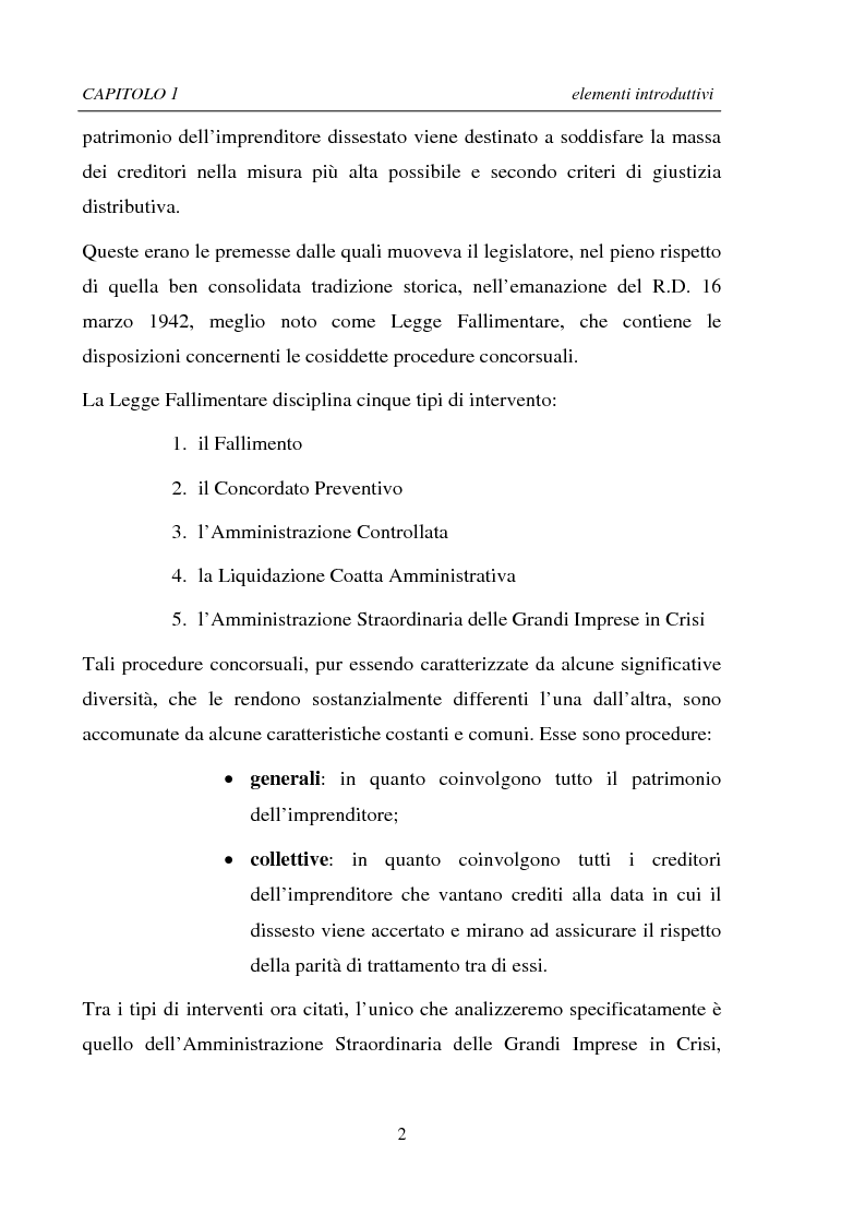 Anteprima della tesi: La Ristrutturazione di una Grande Impresa in crisi: il caso Parmalat, Pagina 2