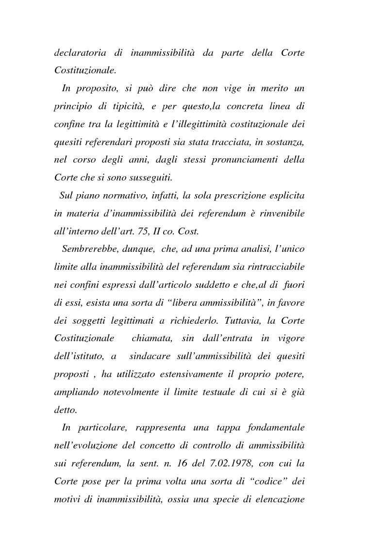 Anteprima della tesi: Il giudizio di ammissibilità sul referendum abrogativo, Pagina 3