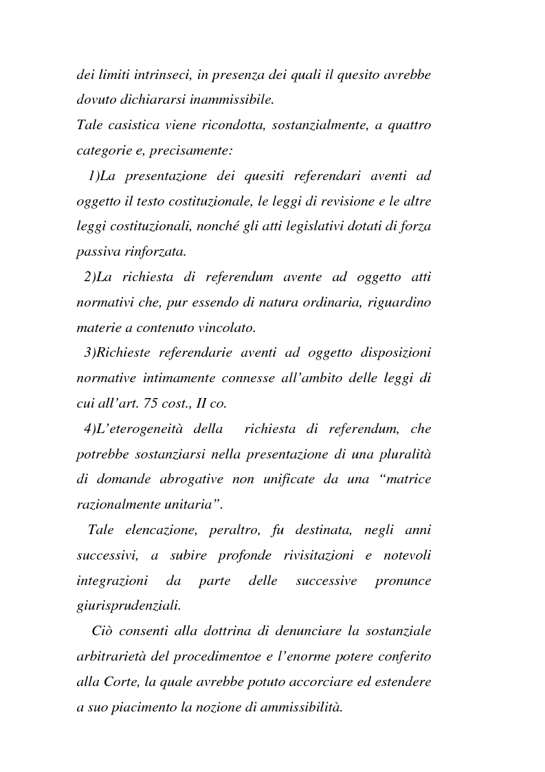 Anteprima della tesi: Il giudizio di ammissibilità sul referendum abrogativo, Pagina 4