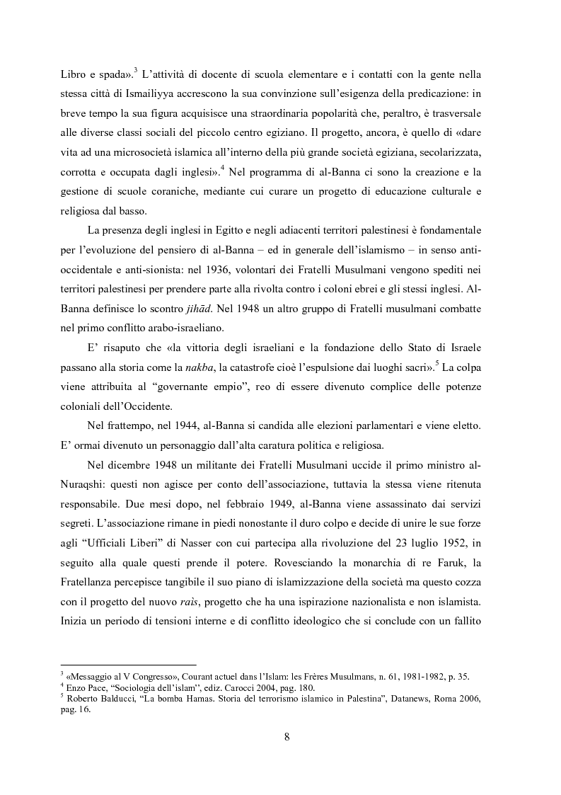 Anteprima della tesi: Hamas. Ideologia, politica, logica d'azione di un movimento islamista palestinese, Pagina 5