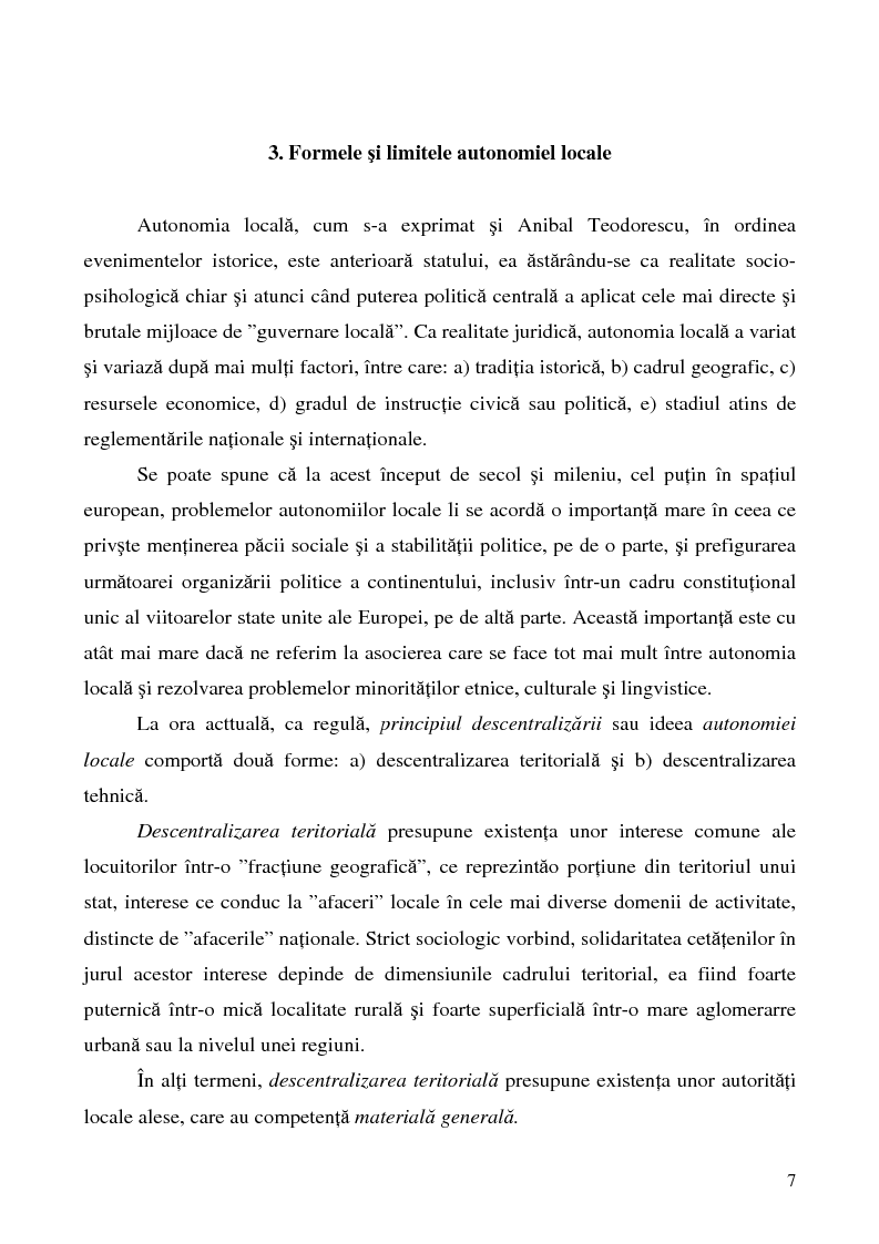Anteprima della tesi: Conceptul autonomiei locale si controlul ierarhic, Pagina 7