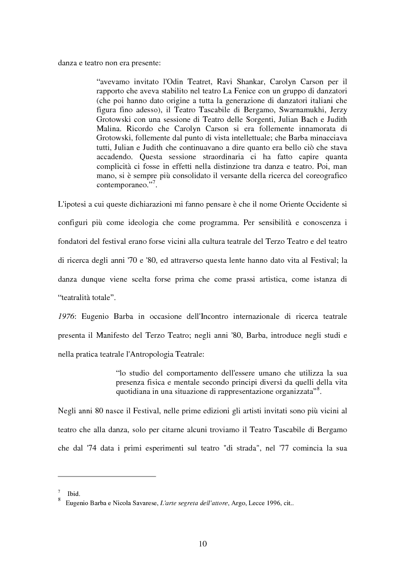 Anteprima della tesi: Danza in Festival: Oriente Occidente nel nuovo millennio, Pagina 11