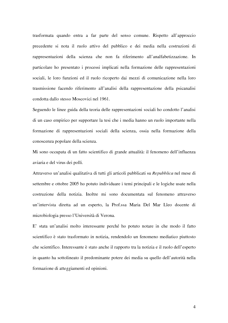 Anteprima della tesi: La rappresentazione massmediatica della scienza: analisi di un caso empirico, Pagina 2