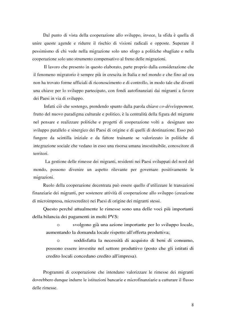 Anteprima della tesi: Il migrante come attore trasnazionale: le rimesse come fattore di co-sviluppo, Pagina 4