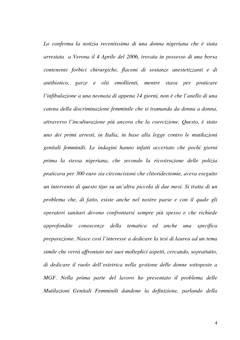 Anteprima della tesi: Mutilazioni genitali femminili: il ruolo dell'ostetrica, Pagina 2