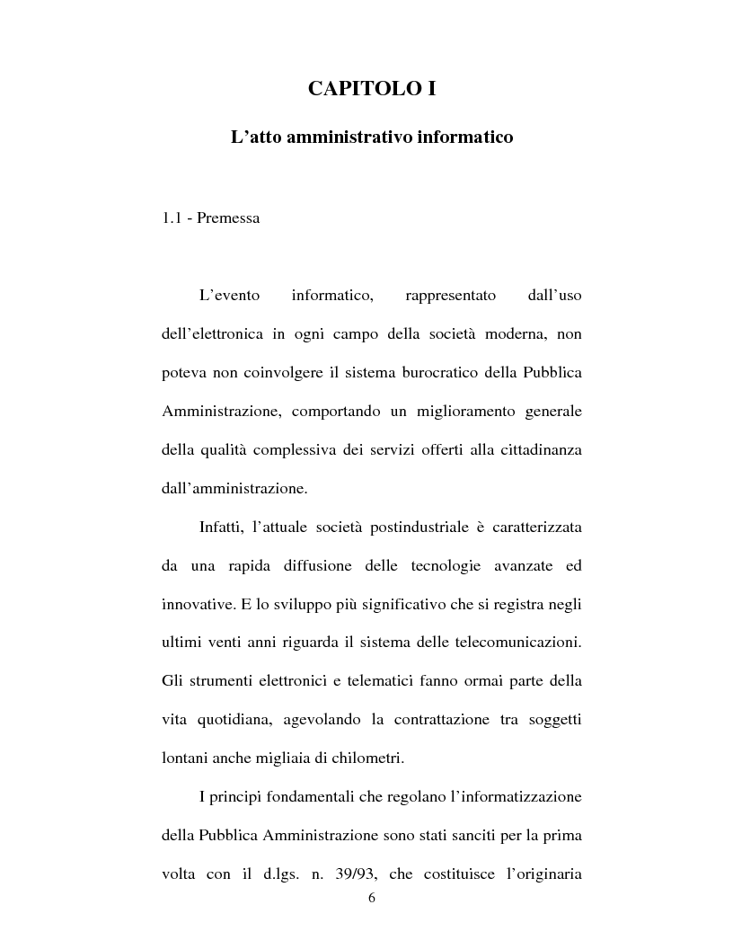 Anteprima della tesi: Atto amministrativo informatico, Pagina 6