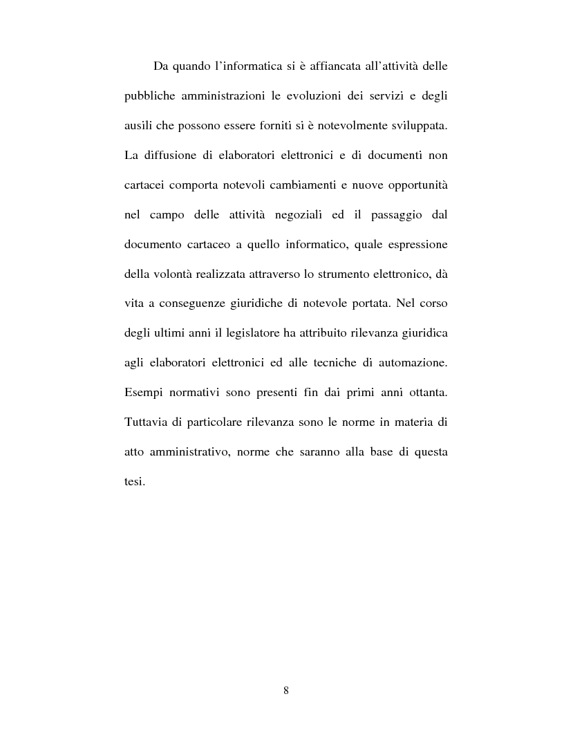 Anteprima della tesi: Atto amministrativo informatico, Pagina 8