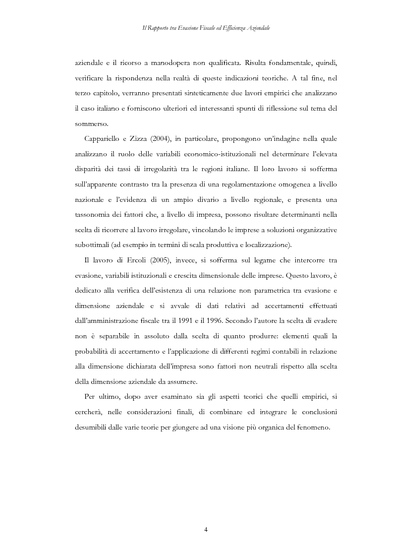 Anteprima della tesi: Il rapporto tra evasione fiscale ed efficienza aziendale. Implicazioni su crescita dimensionale, concorrenza e mercato del lavoro, Pagina 4