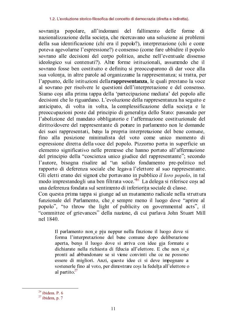 Anteprima della tesi: E-democracy come processo di coltivazione raffinata del consenso. La partecipazione ai processi decisionali nel policy making della P.A. locale, Pagina 11