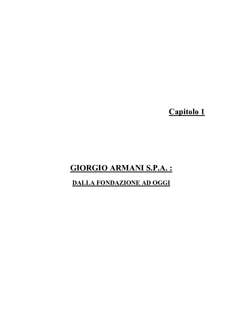 Anteprima della tesi: Giorgio Armani e Mariella Burani a confronto: analisi di bilancio, Pagina 3