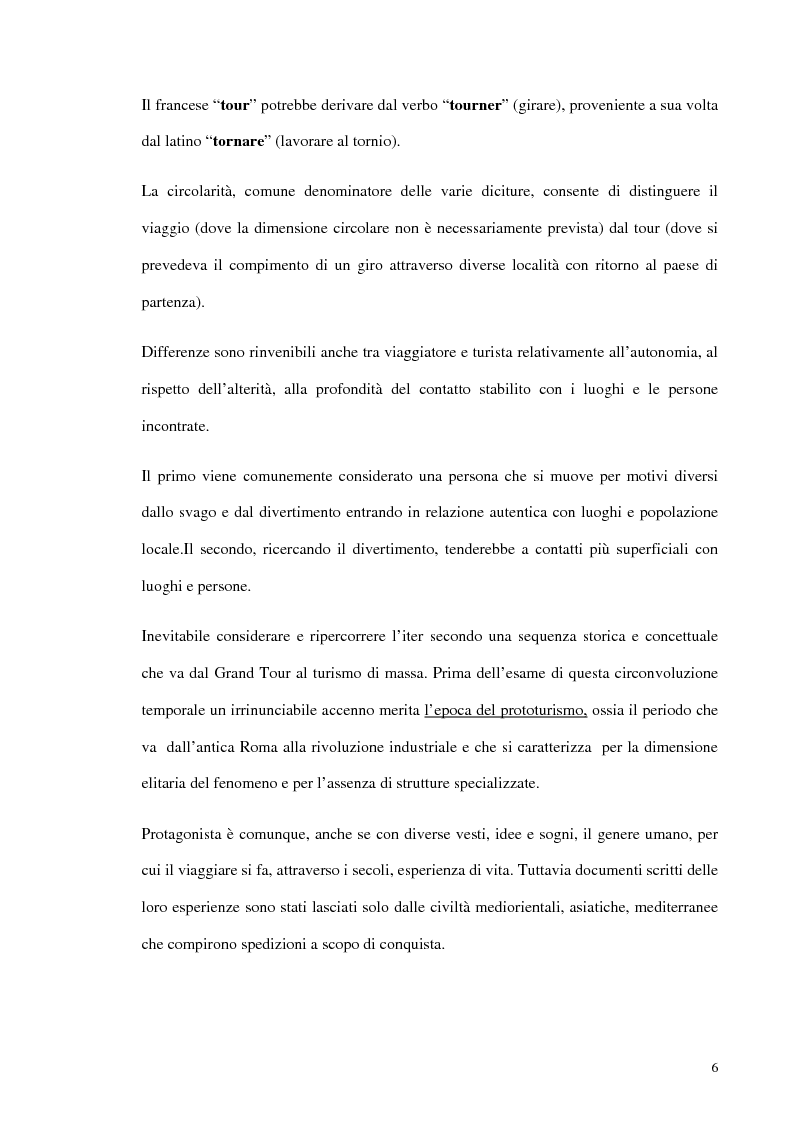 Anteprima della tesi: Psicologia del turismo e rappresentazione delle risorse del territorio: un'ipotesi di ricerca sugli operatori della provincia di Bari, Pagina 5