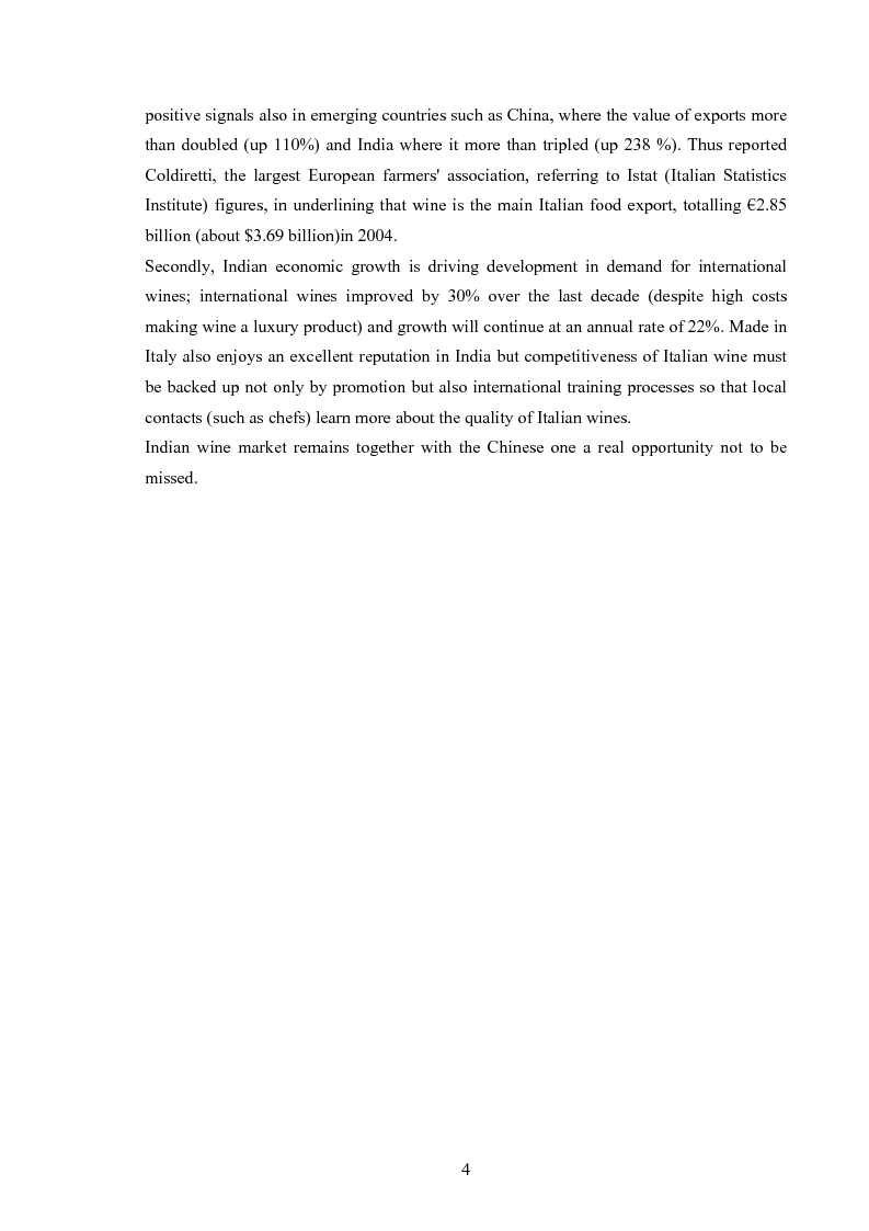Anteprima della tesi: New Market Development for a Unique Italian Wine Brand into the Evolving Indian Market, Pagina 4