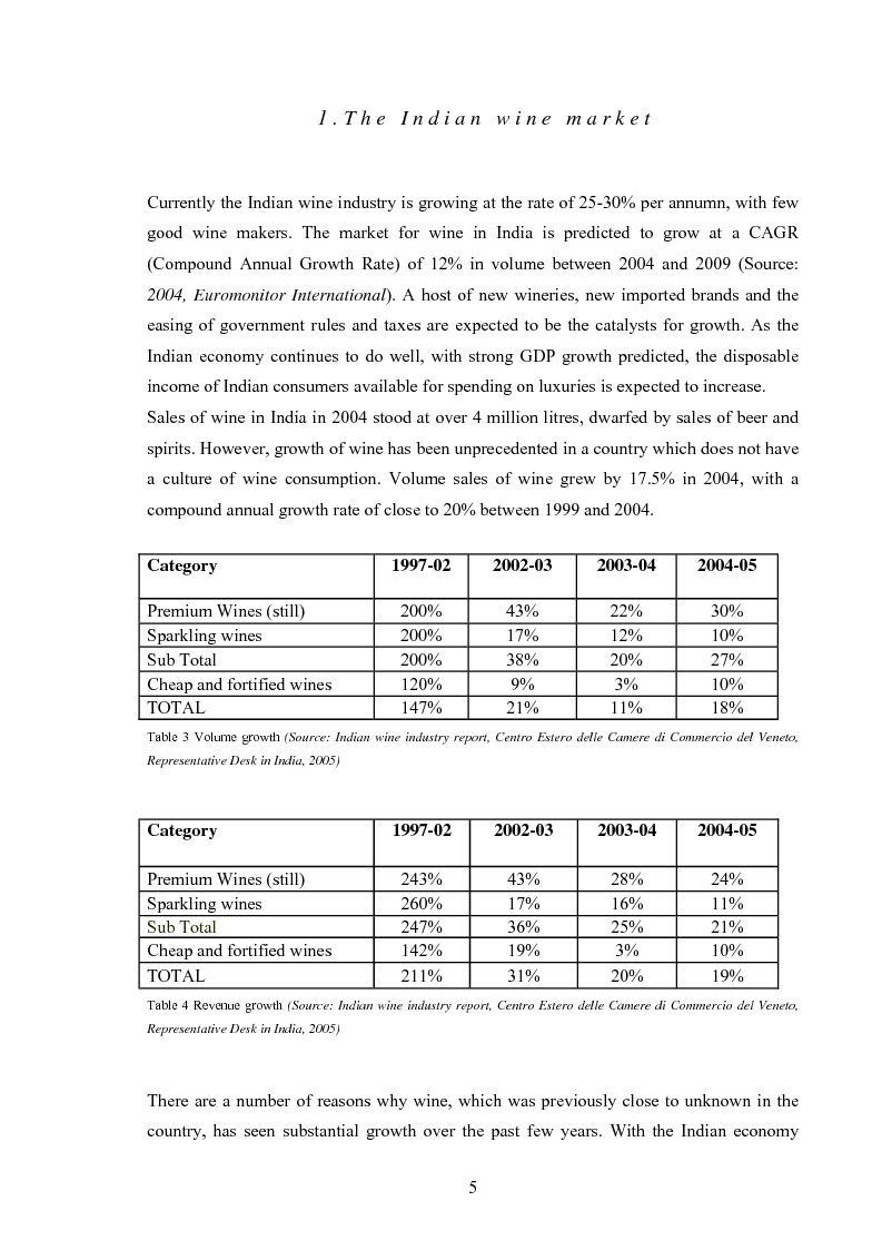 Anteprima della tesi: New Market Development for a Unique Italian Wine Brand into the Evolving Indian Market, Pagina 5