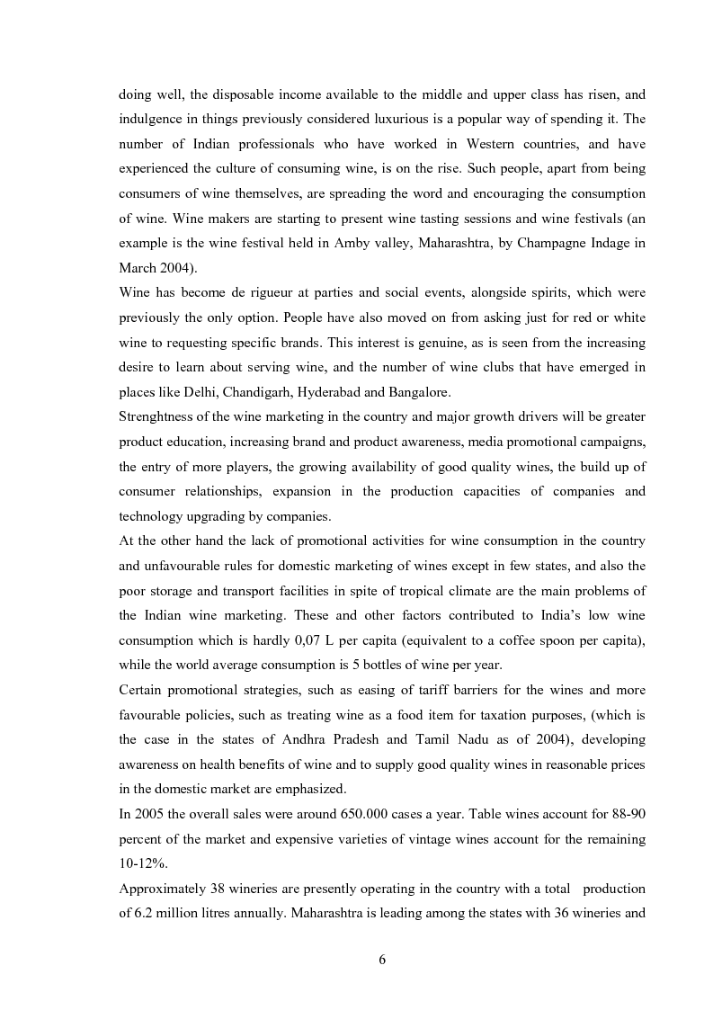 Anteprima della tesi: New Market Development for a Unique Italian Wine Brand into the Evolving Indian Market, Pagina 6