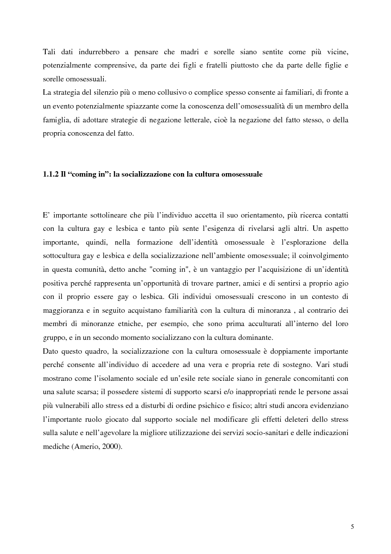 Anteprima della tesi: Sostegno familiare, autostima e comportamenti problematici nei giovani adulti omosessuali, Pagina 5