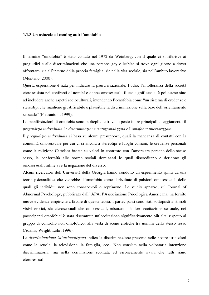 Anteprima della tesi: Sostegno familiare, autostima e comportamenti problematici nei giovani adulti omosessuali, Pagina 6