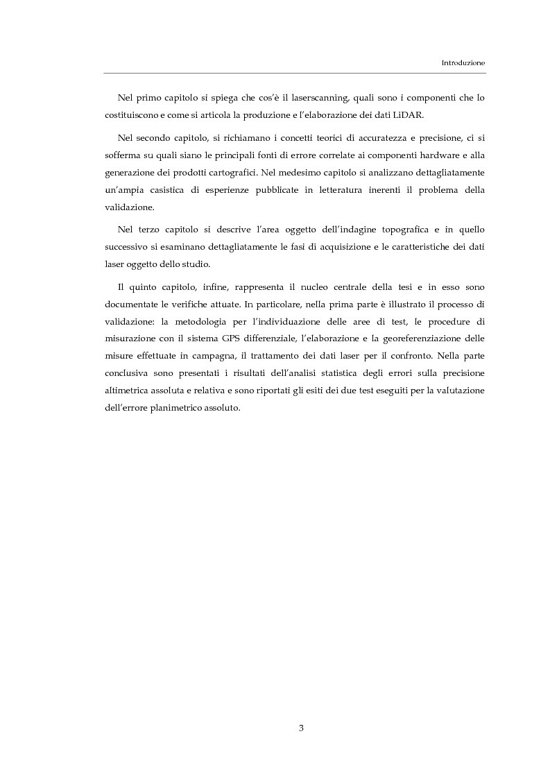 Anteprima della tesi: Validazione altimetrica di un rilievo LiDAR aereo del torrente Cormor, Pagina 3