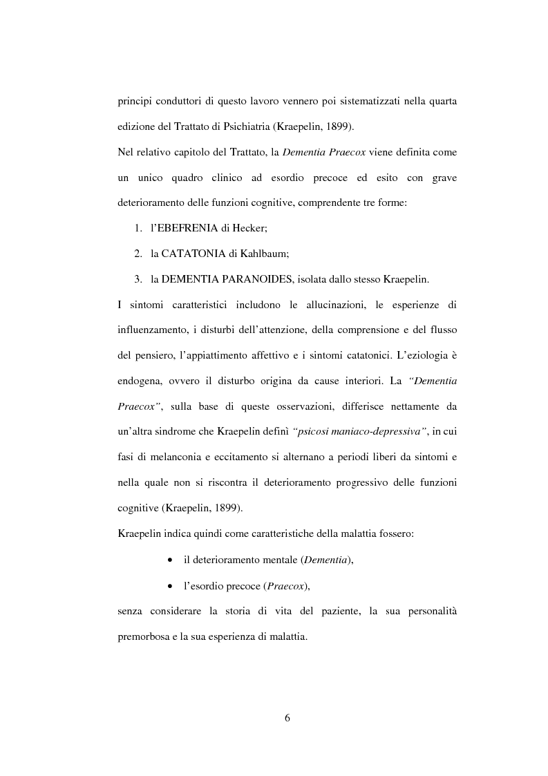 Anteprima della tesi: Esiti dell'esordio schizofrenico. Uno studio di follow-up a 5 anni nel Servizio Pubblico, Pagina 4