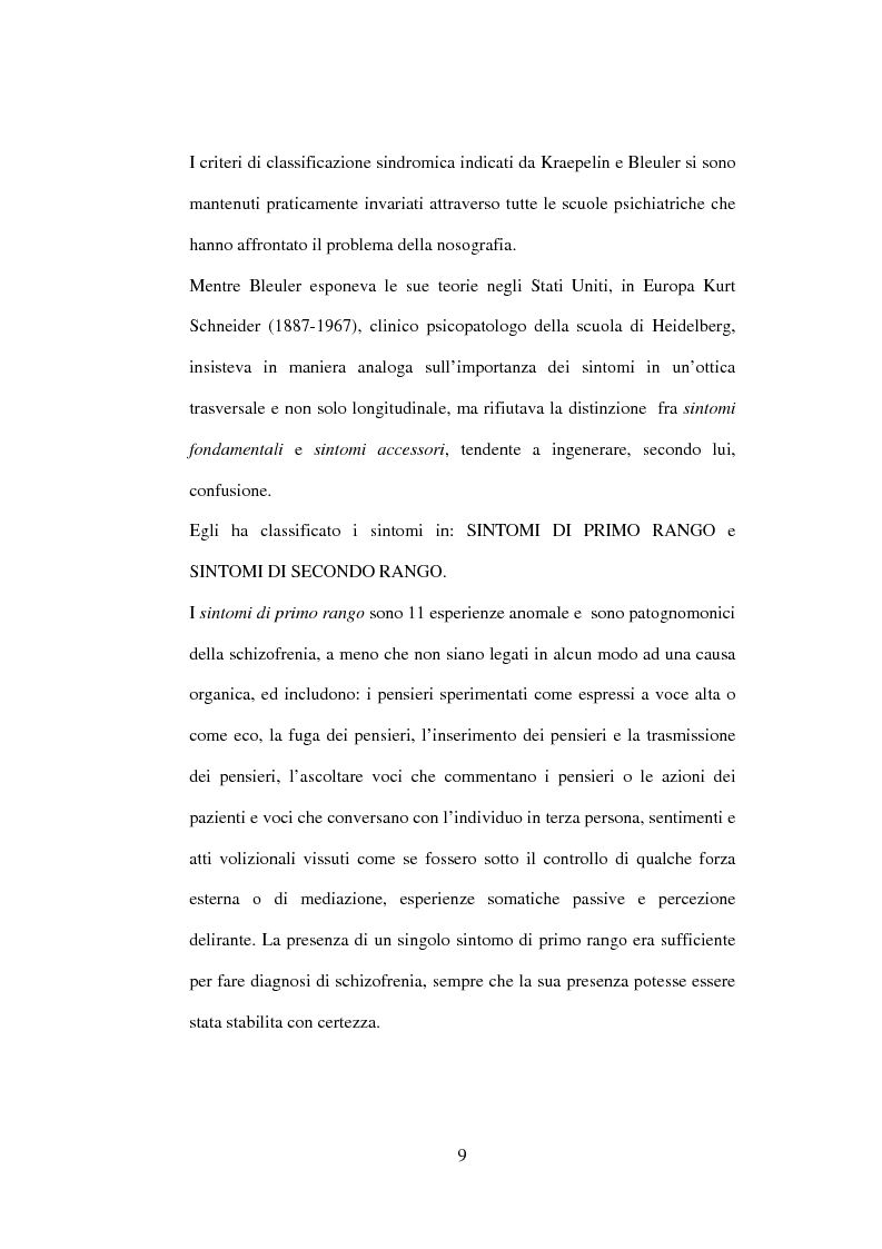 Anteprima della tesi: Esiti dell'esordio schizofrenico. Uno studio di follow-up a 5 anni nel Servizio Pubblico, Pagina 7