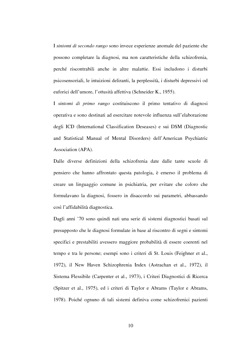 Anteprima della tesi: Esiti dell'esordio schizofrenico. Uno studio di follow-up a 5 anni nel Servizio Pubblico, Pagina 8