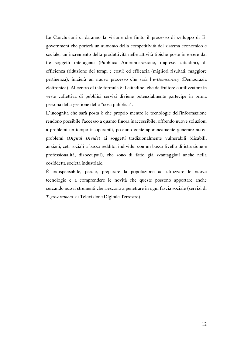 Anteprima della tesi: Il processo di sviluppo dell'E-government: il caso E-mountain Lazio, Pagina 5