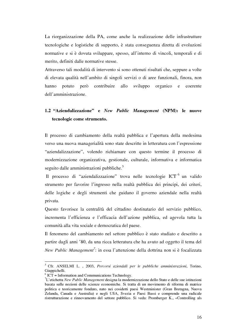 Anteprima della tesi: Il processo di sviluppo dell'E-government: il caso E-mountain Lazio, Pagina 9