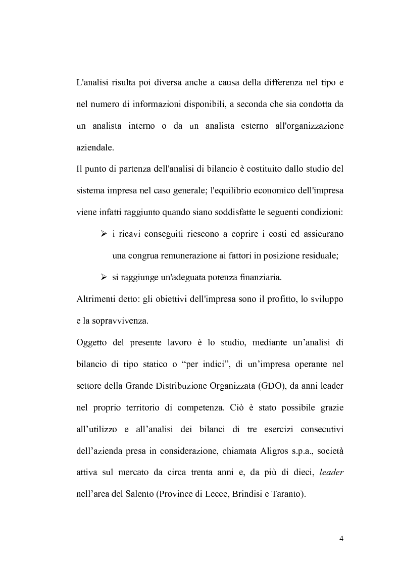Anteprima della tesi: Analisi economico-finanziaria di un'azienda della grande distribuzione organizzata: Aligros SpA, Pagina 2