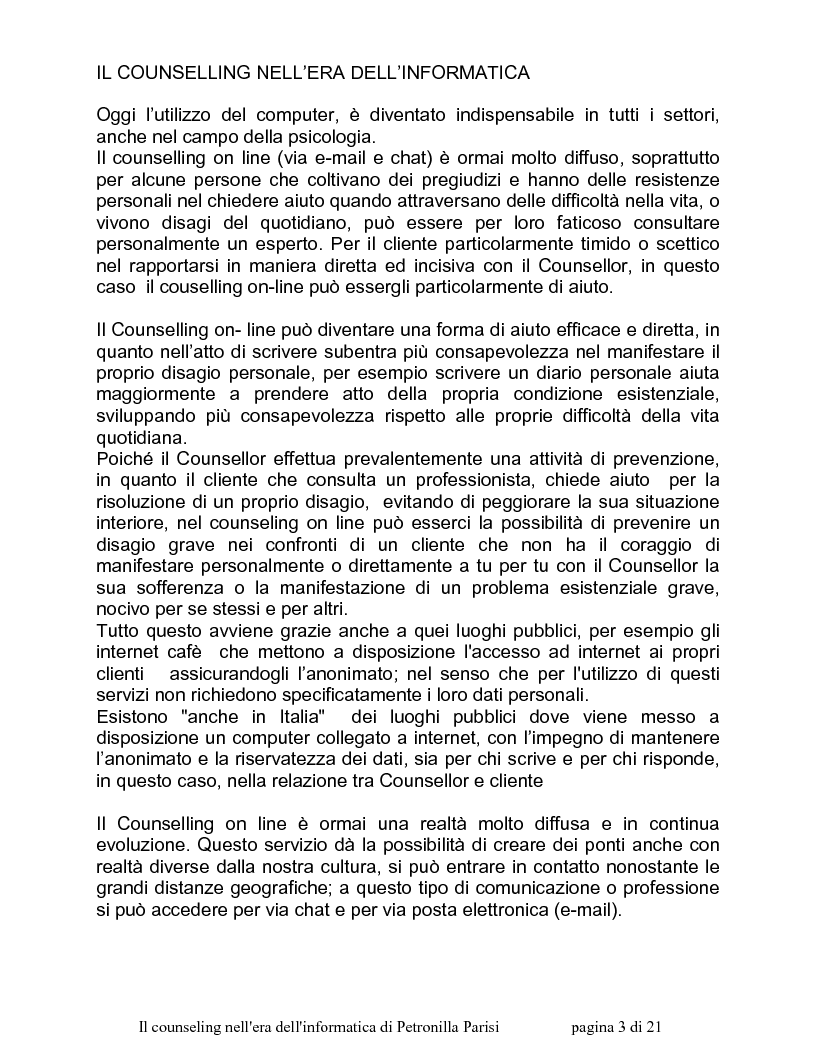 Anteprima della tesi: Il counselling nell'era dell'informatica, Pagina 2