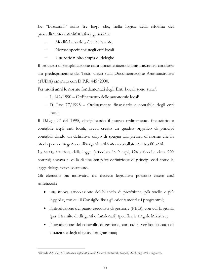 Anteprima della tesi: I principi contabili negli enti locali. Confronto con i principi contabili nazionali ed internazionali nel settore privato., Pagina 5