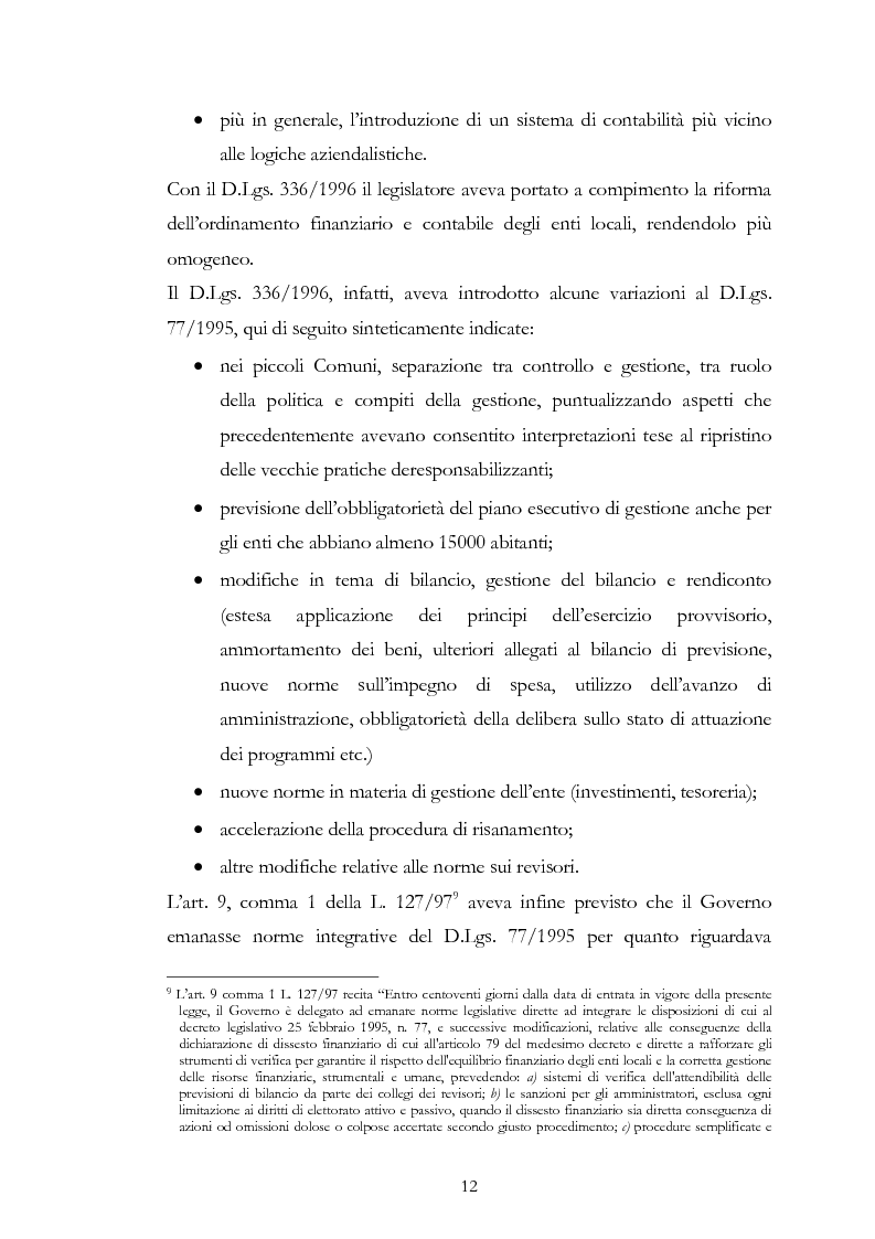 Anteprima della tesi: I principi contabili negli enti locali. Confronto con i principi contabili nazionali ed internazionali nel settore privato., Pagina 6