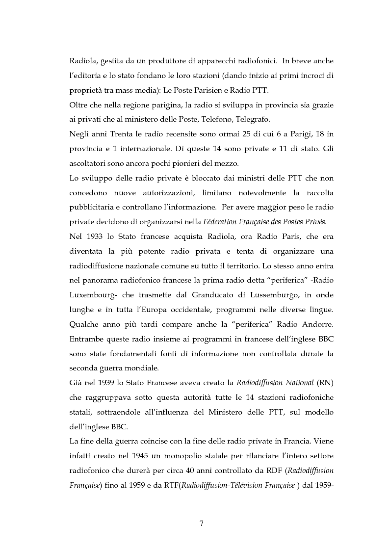 Anteprima della tesi: La radio in Europa: dinamiche del settore in Francia e in Gran Bretagna, Pagina 5