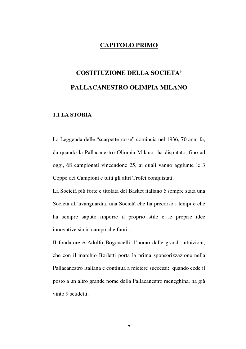 Anteprima della tesi: Pallacanestro Olimpia Milano: pianificazione e organizzazione di una stagione agonistica, Pagina 4