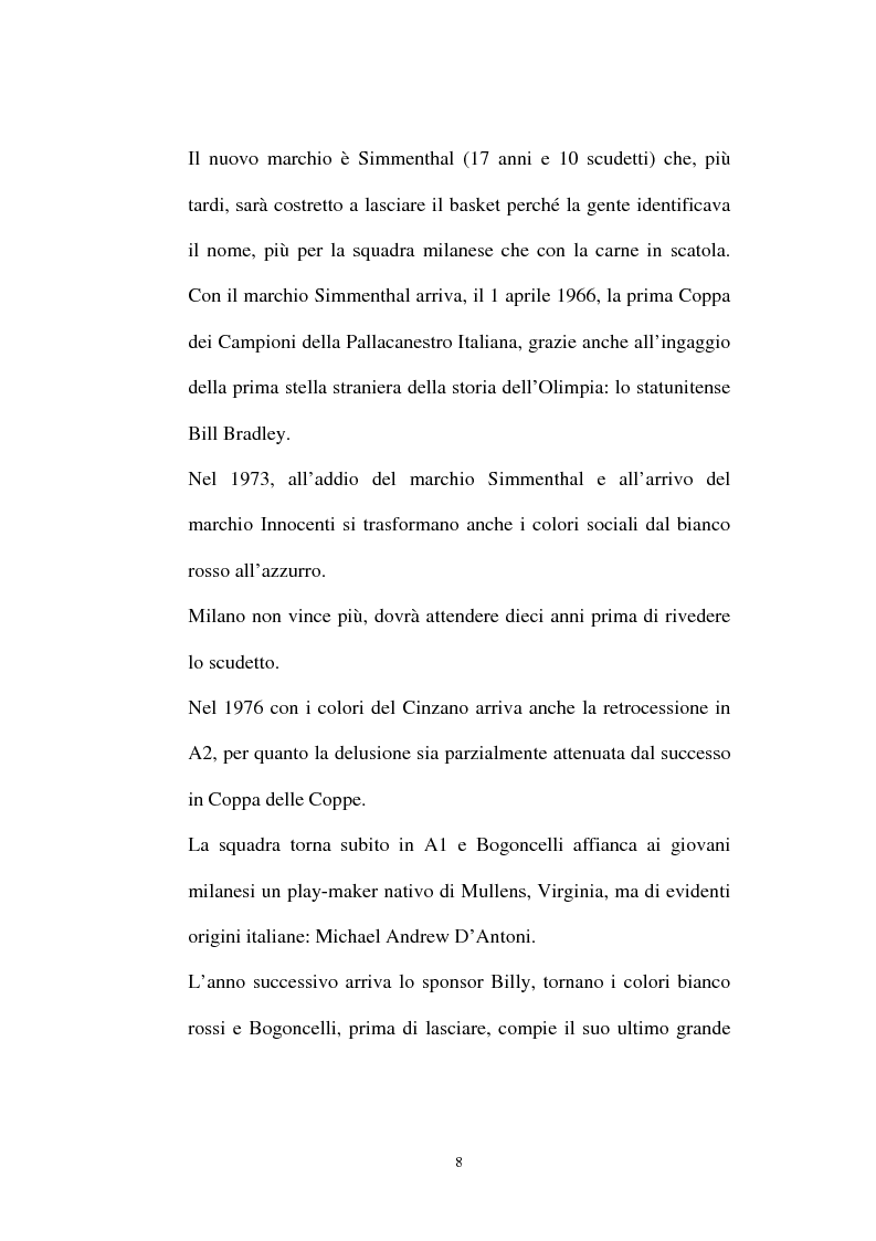 Anteprima della tesi: Pallacanestro Olimpia Milano: pianificazione e organizzazione di una stagione agonistica, Pagina 5