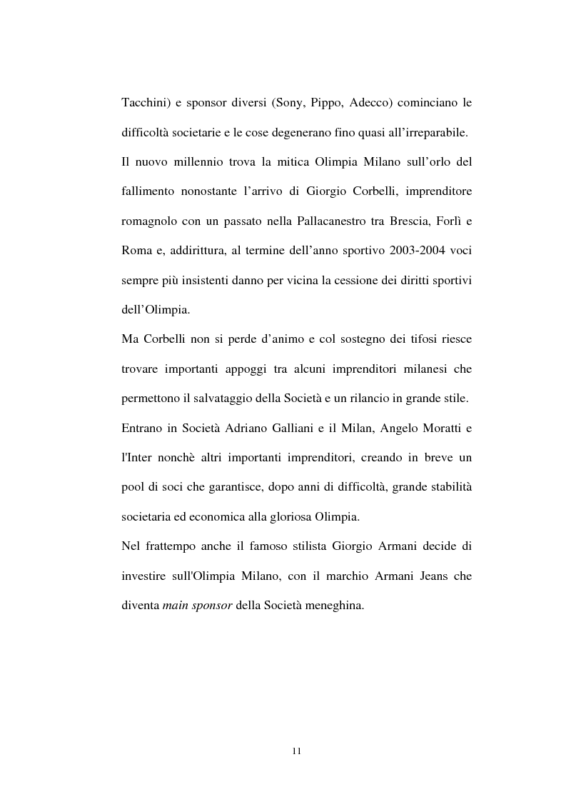 Anteprima della tesi: Pallacanestro Olimpia Milano: pianificazione e organizzazione di una stagione agonistica, Pagina 8