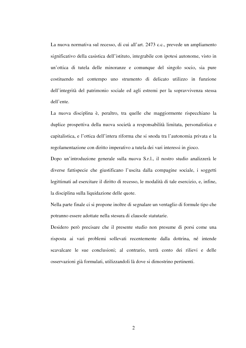 Anteprima della tesi: Il recesso dalla Srl, Pagina 2